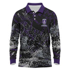 Fremantle Dockers Long Sleeve Polo Shirt Urban Graffiti Street Art - Bold Abstract Spray Paint