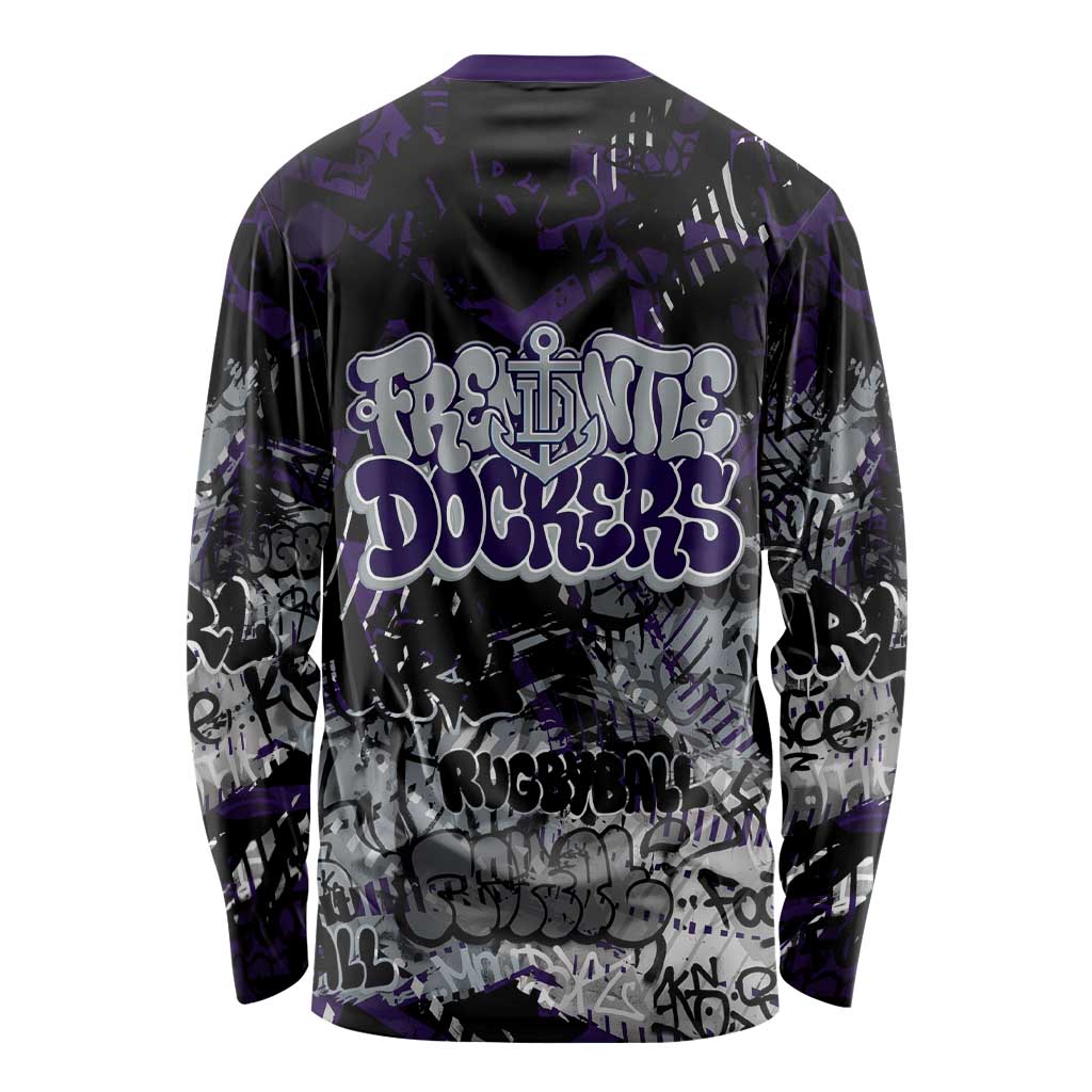 Fremantle Dockers Long Sleeve Shirt Urban Graffiti Street Art - Bold Abstract Spray Paint