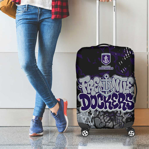 Fremantle Dockers Luggage Cover Urban Graffiti Street Art - Bold Abstract Spray Paint