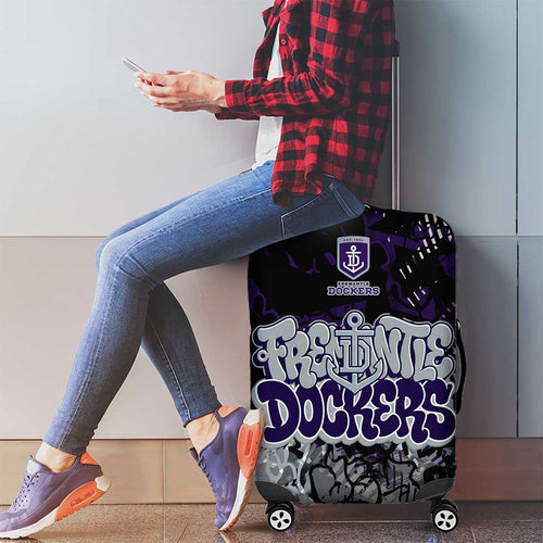 Fremantle Dockers Luggage Cover Urban Graffiti Street Art - Bold Abstract Spray Paint