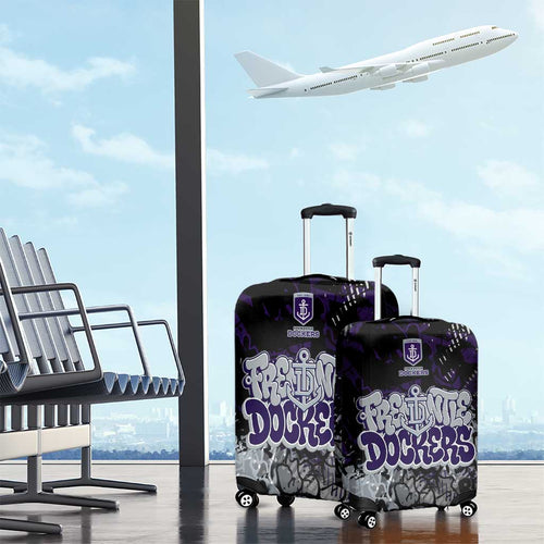 Fremantle Dockers Luggage Cover Urban Graffiti Street Art - Bold Abstract Spray Paint
