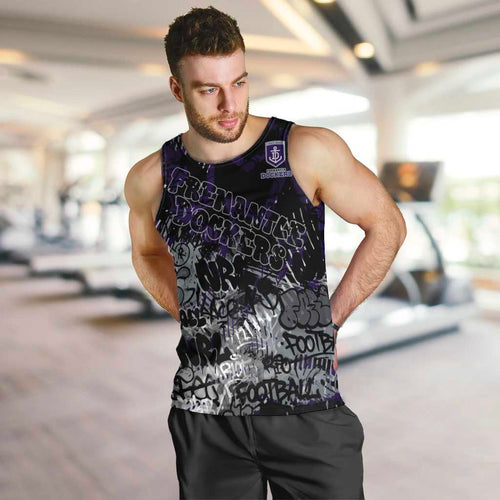 Fremantle Dockers Men Tank Top Urban Graffiti Street Art - Bold Abstract Spray Paint