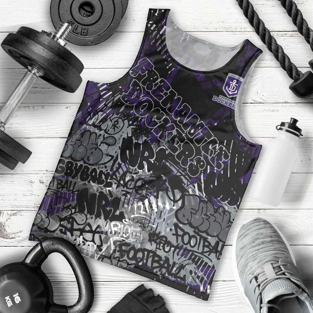 Fremantle Dockers Men Tank Top Urban Graffiti Street Art - Bold Abstract Spray Paint