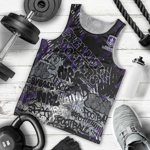 Fremantle Dockers Men Tank Top Urban Graffiti Street Art - Bold Abstract Spray Paint