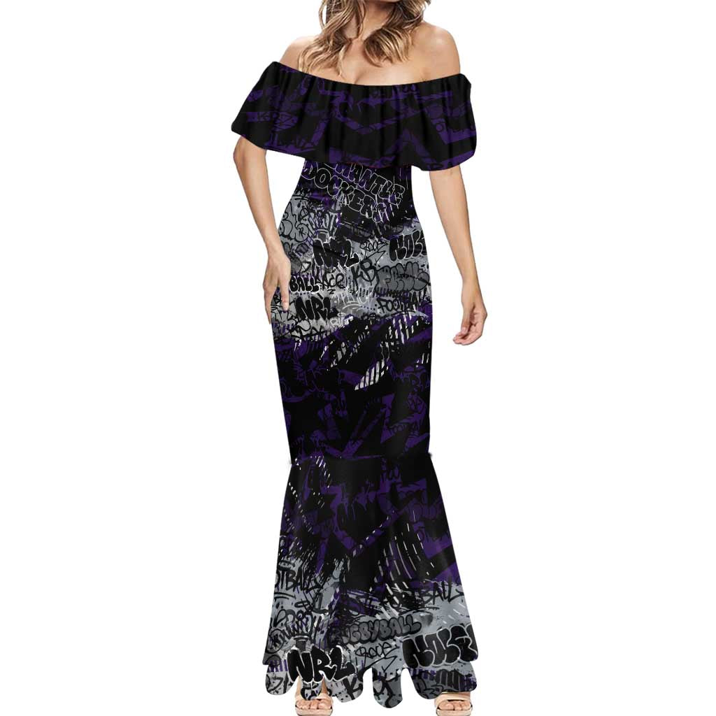 Fremantle Dockers Mermaid Dress Urban Graffiti Street Art - Bold Abstract Spray Paint