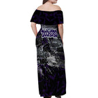 Fremantle Dockers Off Shoulder Maxi Dress Urban Graffiti Street Art - Bold Abstract Spray Paint