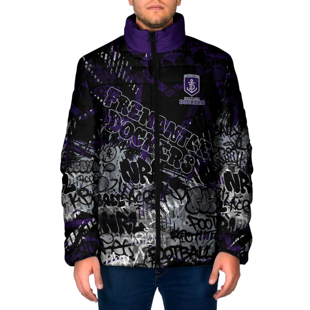 Fremantle Dockers Padded Jacket Urban Graffiti Street Art - Bold Abstract Spray Paint