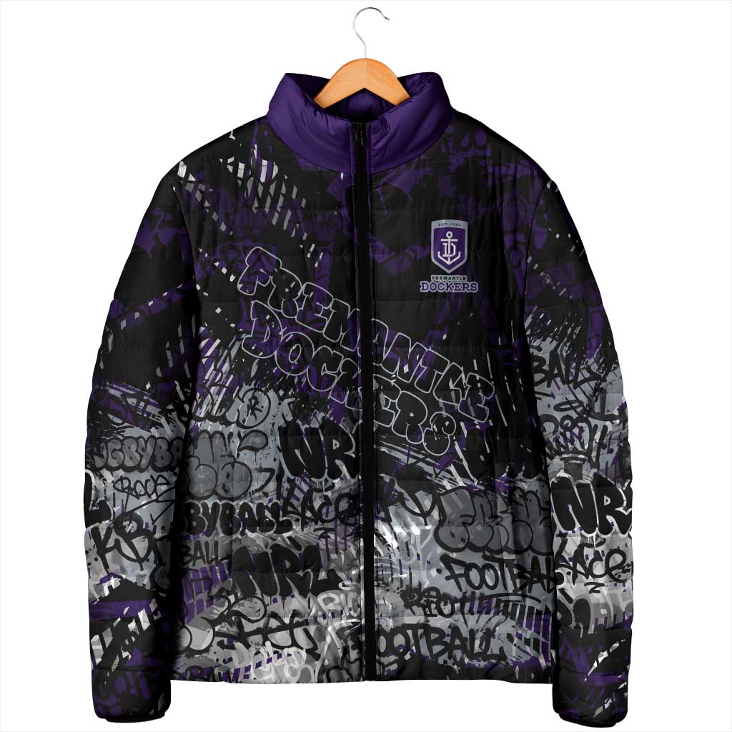 Fremantle Dockers Padded Jacket Urban Graffiti Street Art - Bold Abstract Spray Paint