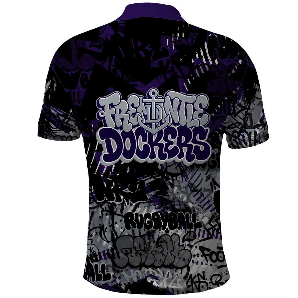 Fremantle Dockers Polo Shirt Urban Graffiti Street Art - Bold Abstract Spray Paint