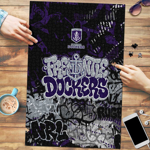 Fremantle Dockers Puzzle Urban Graffiti Street Art - Bold Abstract Spray Paint