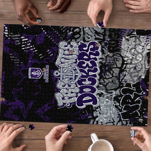 Fremantle Dockers Puzzle Urban Graffiti Street Art - Bold Abstract Spray Paint