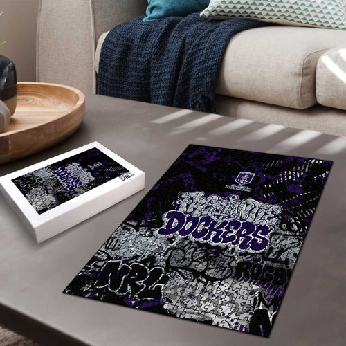 Fremantle Dockers Puzzle Urban Graffiti Street Art - Bold Abstract Spray Paint