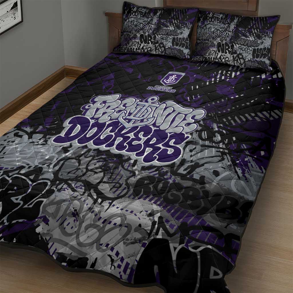 Fremantle Dockers Quilt Bed Set Urban Graffiti Street Art - Bold Abstract Spray Paint
