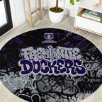 Fremantle Dockers Round Carpet Urban Graffiti Street Art - Bold Abstract Spray Paint