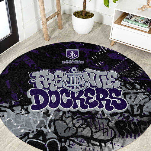 Fremantle Dockers Round Carpet Urban Graffiti Street Art - Bold Abstract Spray Paint