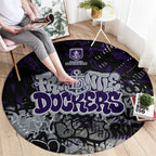 Fremantle Dockers Round Carpet Urban Graffiti Street Art - Bold Abstract Spray Paint