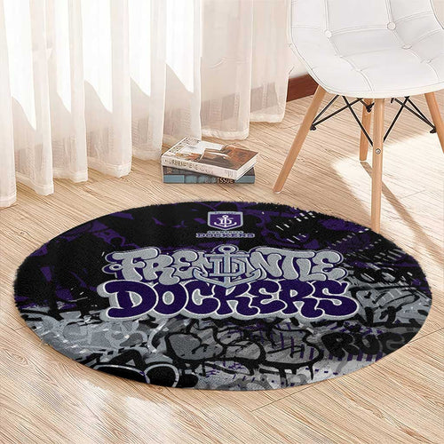 Fremantle Dockers Round Carpet Urban Graffiti Street Art - Bold Abstract Spray Paint