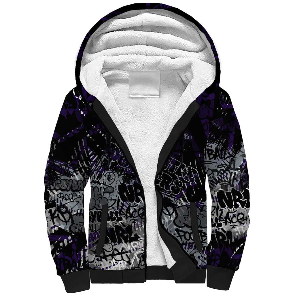 Fremantle Dockers Sherpa Hoodie Urban Graffiti Street Art - Bold Abstract Spray Paint