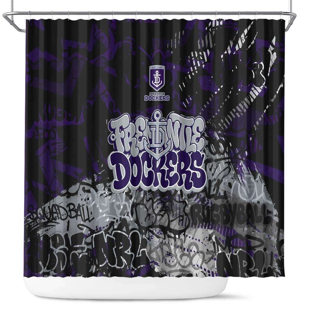 Fremantle Dockers Shower Curtain Urban Graffiti Street Art - Bold Abstract Spray Paint