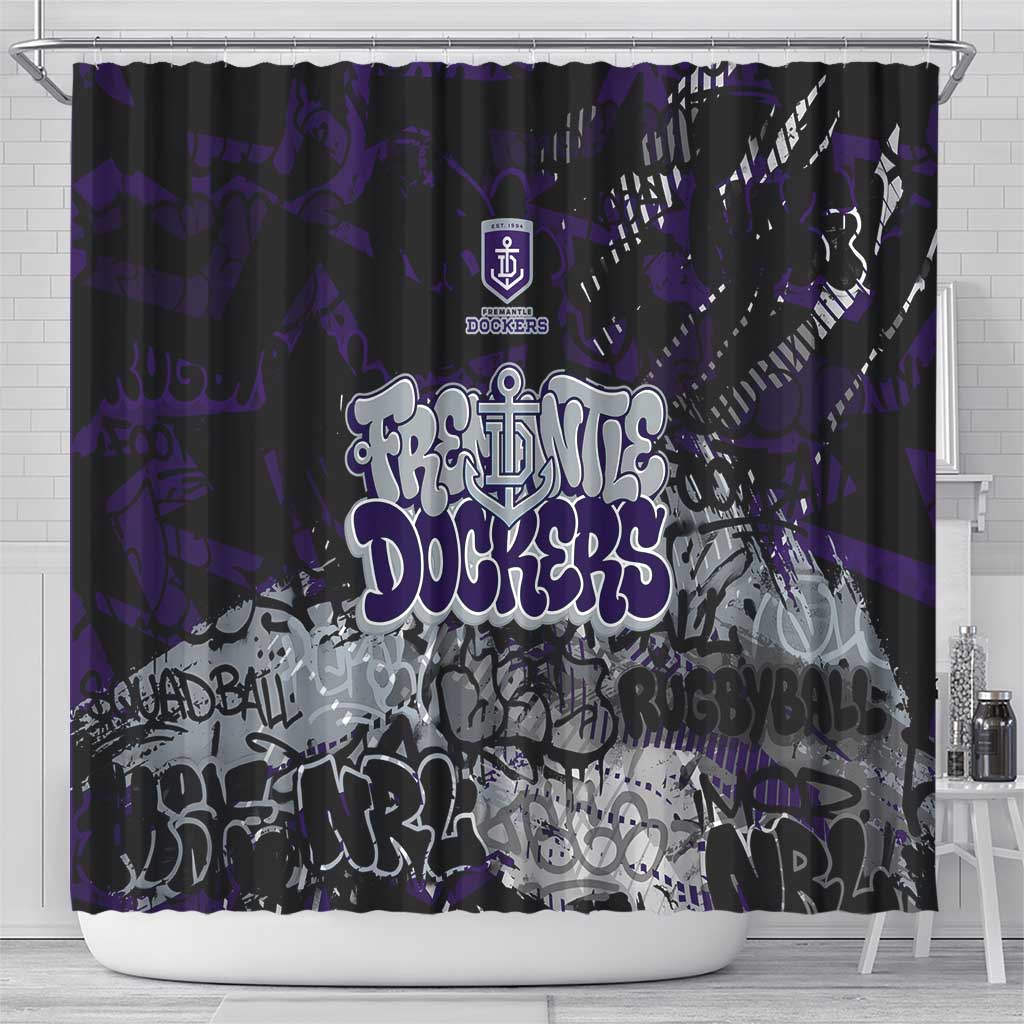 Fremantle Dockers Shower Curtain Urban Graffiti Street Art - Bold Abstract Spray Paint
