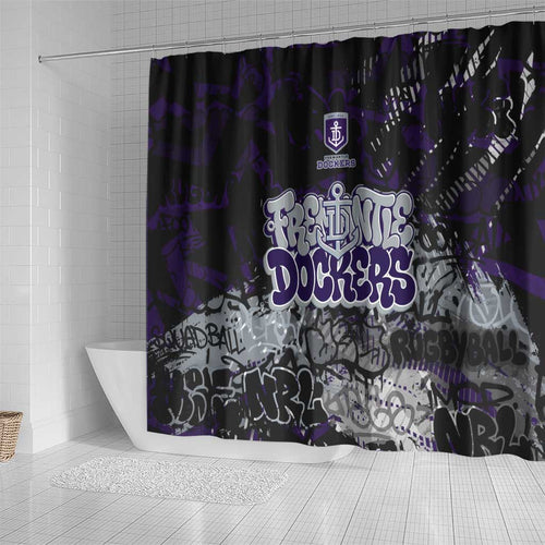 Fremantle Dockers Shower Curtain Urban Graffiti Street Art - Bold Abstract Spray Paint