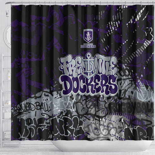 Fremantle Dockers Shower Curtain Urban Graffiti Street Art - Bold Abstract Spray Paint