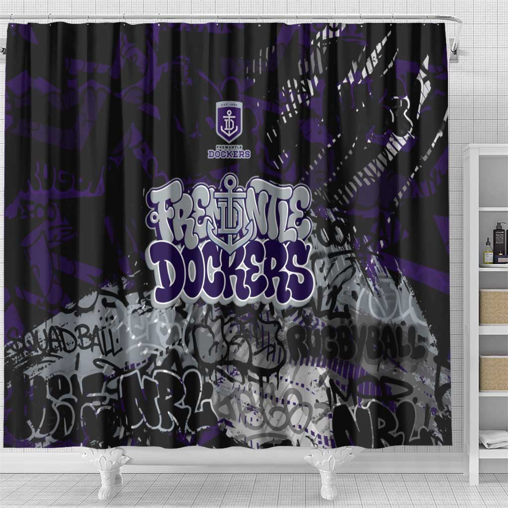 Fremantle Dockers Shower Curtain Urban Graffiti Street Art - Bold Abstract Spray Paint