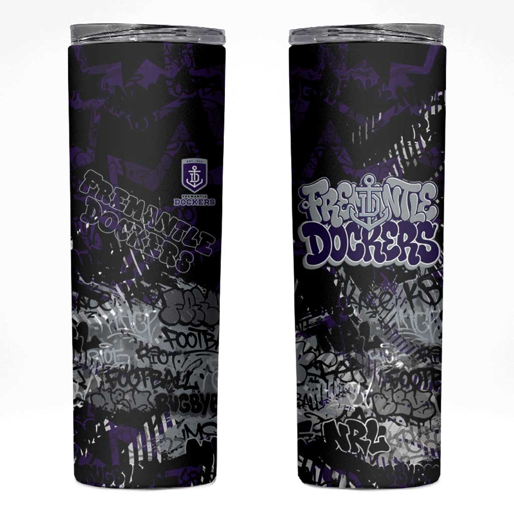 Fremantle Dockers Skinny Tumbler Urban Graffiti Street Art - Bold Abstract Spray Paint