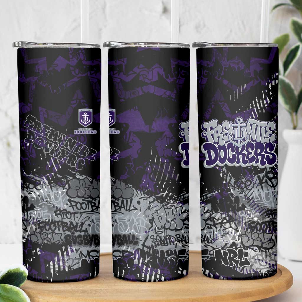 Fremantle Dockers Skinny Tumbler Urban Graffiti Street Art - Bold Abstract Spray Paint
