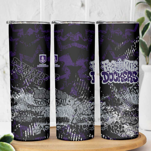Fremantle Dockers Skinny Tumbler Urban Graffiti Street Art - Bold Abstract Spray Paint
