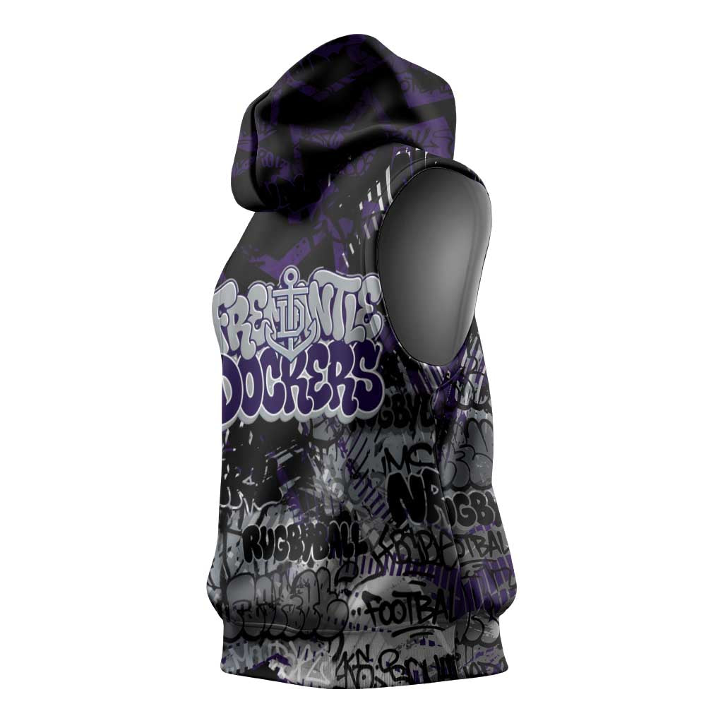 Fremantle Dockers Sleeveless Hoodie Urban Graffiti Street Art - Bold Abstract Spray Paint