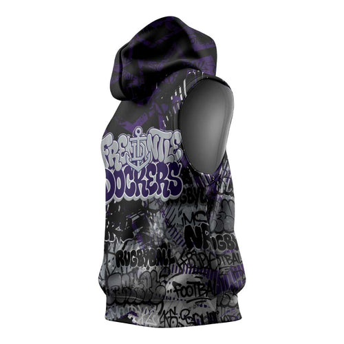 Fremantle Dockers Sleeveless Hoodie Urban Graffiti Street Art - Bold Abstract Spray Paint