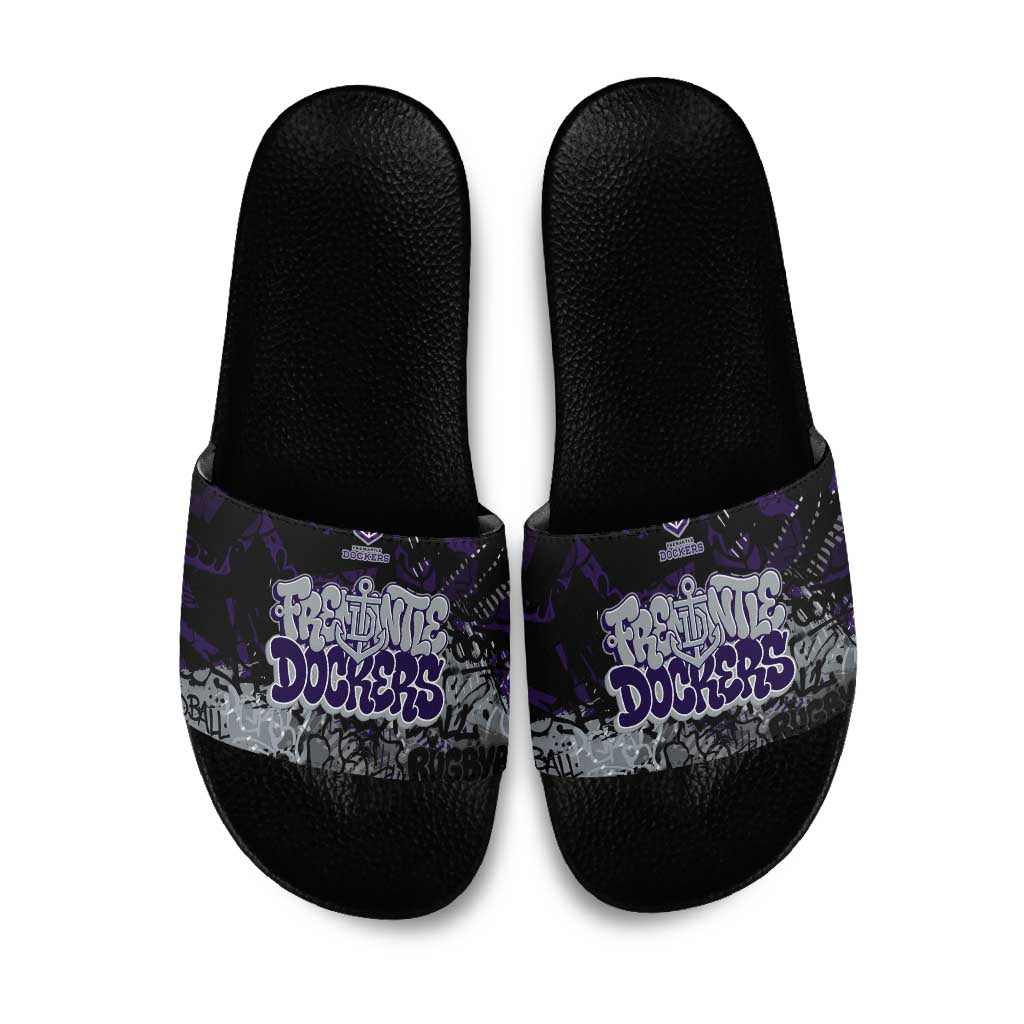 Fremantle Dockers Slide Sandals Urban Graffiti Street Art - Bold Abstract Spray Paint