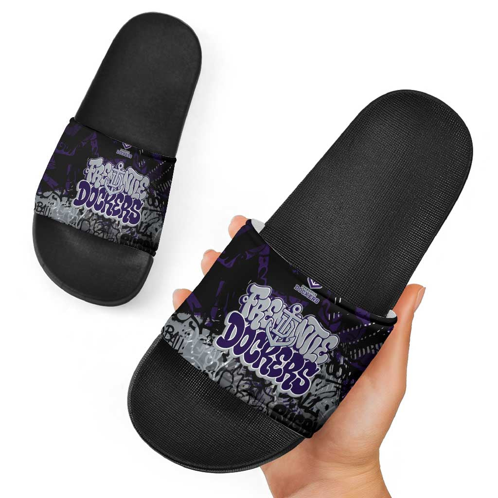Fremantle Dockers Slide Sandals Urban Graffiti Street Art - Bold Abstract Spray Paint