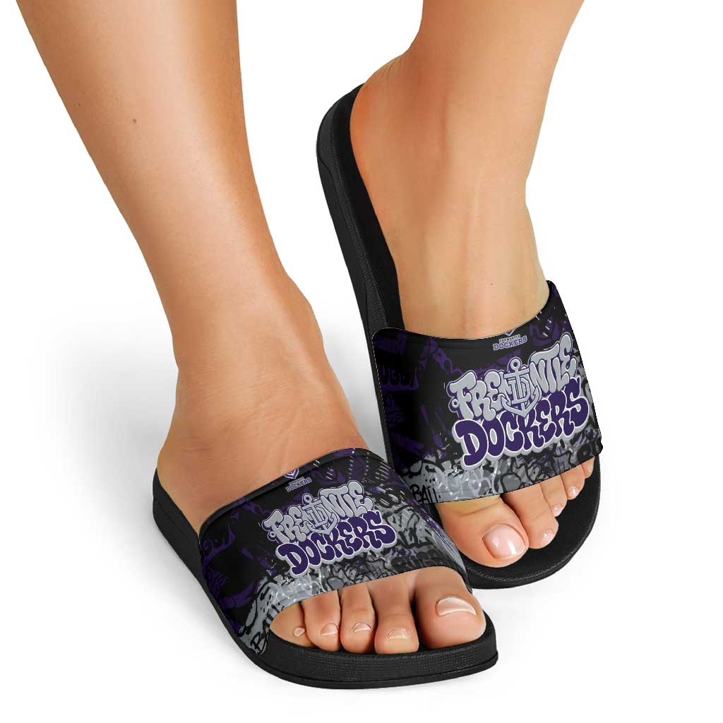 Fremantle Dockers Slide Sandals Urban Graffiti Street Art - Bold Abstract Spray Paint