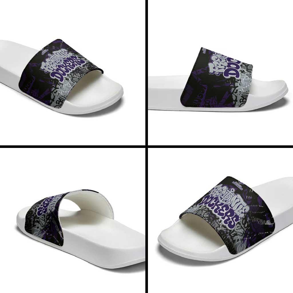 Fremantle Dockers Slide Sandals Urban Graffiti Street Art - Bold Abstract Spray Paint