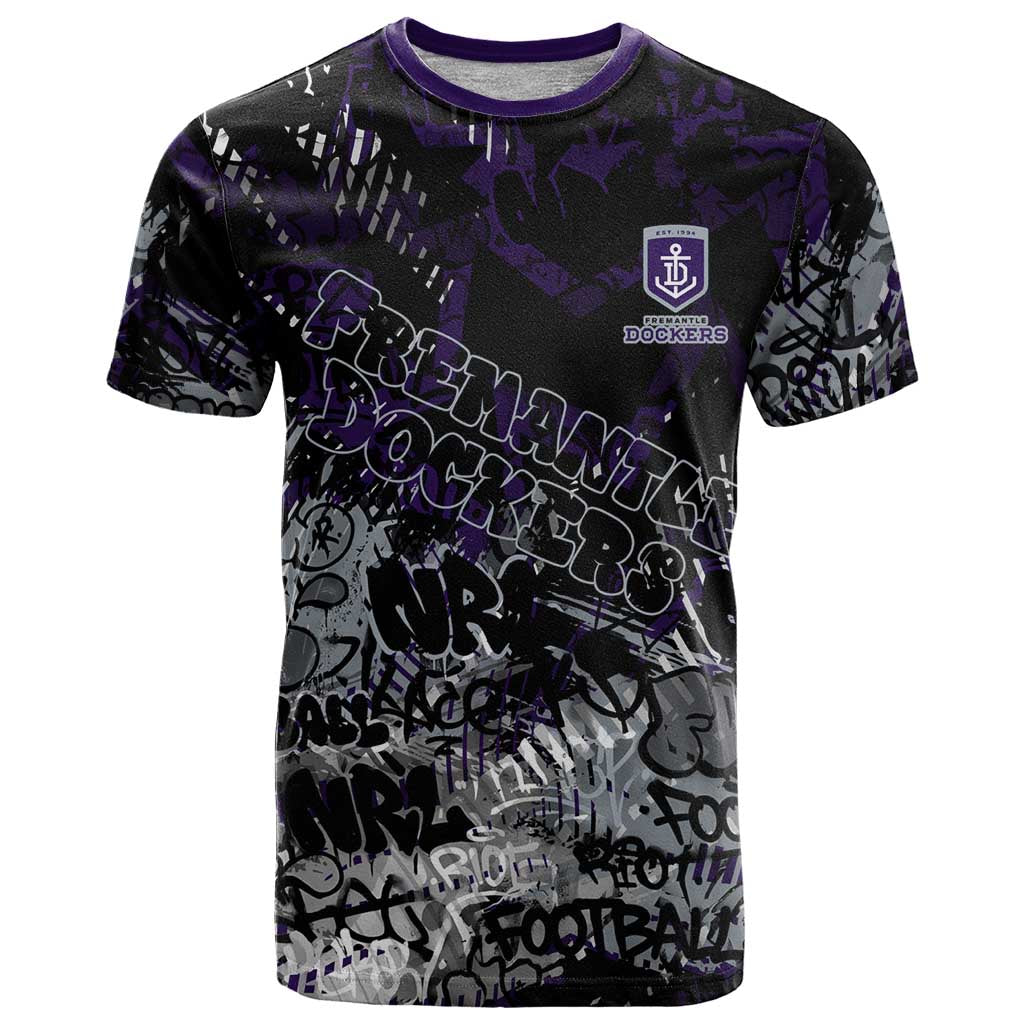 Fremantle Dockers T Shirt Urban Graffiti Street Art - Bold Abstract Spray Paint