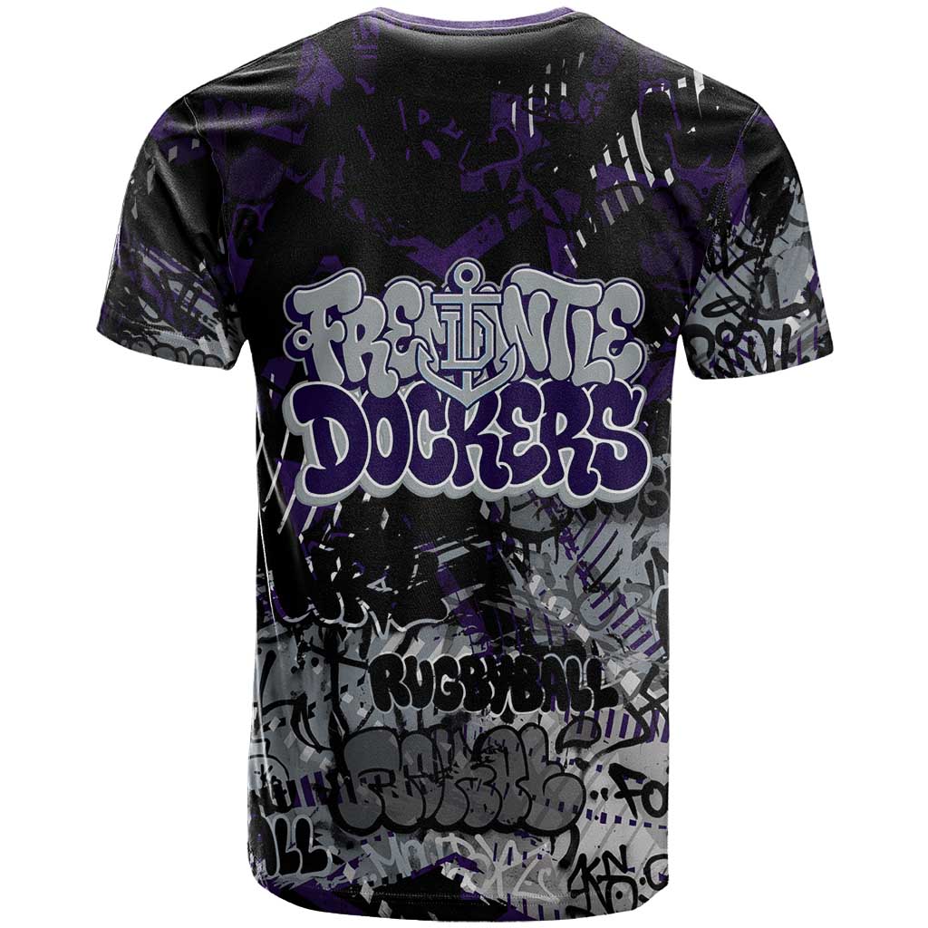 Fremantle Dockers T Shirt Urban Graffiti Street Art - Bold Abstract Spray Paint