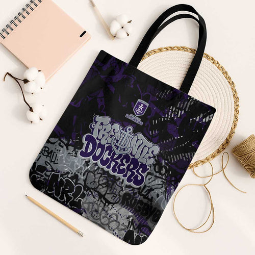 Fremantle Dockers Tote Bag Urban Graffiti Street Art - Bold Abstract Spray Paint