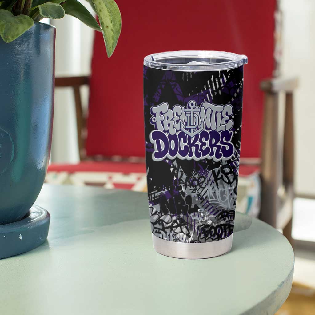 Fremantle Dockers Tumbler Cup Urban Graffiti Street Art - Bold Abstract Spray Paint