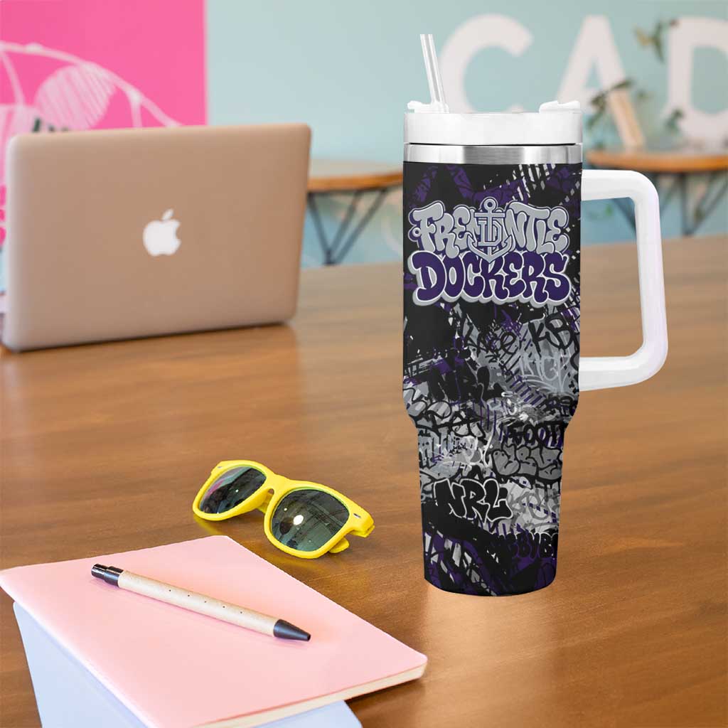 Fremantle Dockers Tumbler With Handle Urban Graffiti Street Art - Bold Abstract Spray Paint