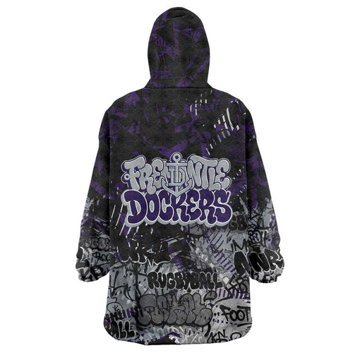Fremantle Dockers Wearable Blanket Hoodie Urban Graffiti Street Art - Bold Abstract Spray Paint