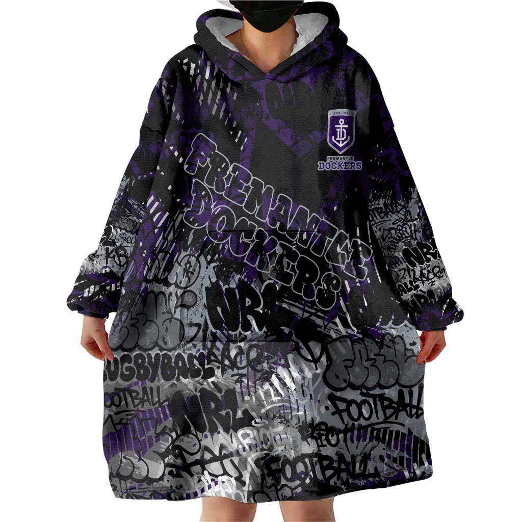 Fremantle Dockers Wearable Blanket Hoodie Urban Graffiti Street Art - Bold Abstract Spray Paint
