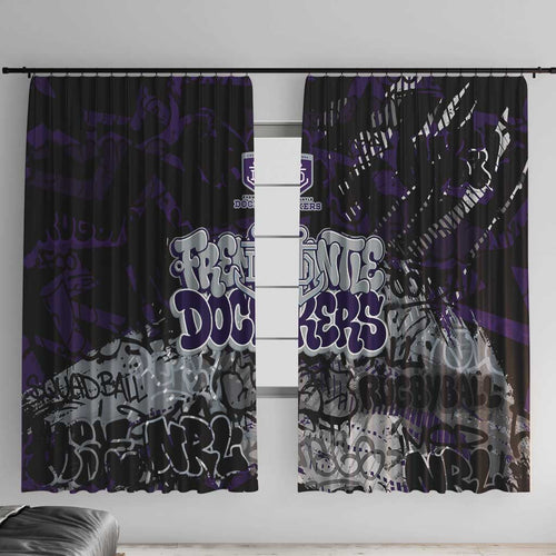 Fremantle Dockers Window Curtain Urban Graffiti Street Art - Bold Abstract Spray Paint