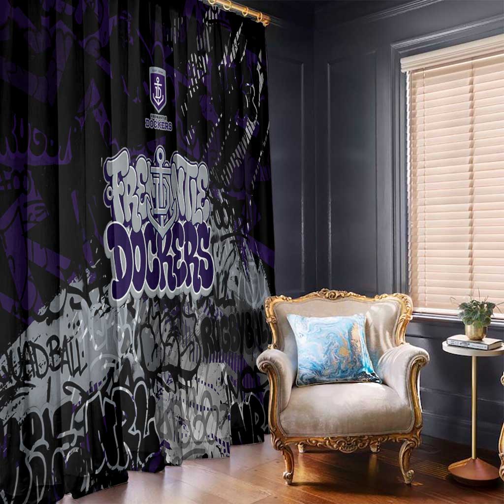 Fremantle Dockers Window Curtain Urban Graffiti Street Art - Bold Abstract Spray Paint