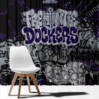 Fremantle Dockers Window Curtain Urban Graffiti Street Art - Bold Abstract Spray Paint