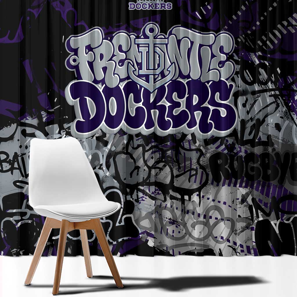Fremantle Dockers Window Curtain Urban Graffiti Street Art - Bold Abstract Spray Paint