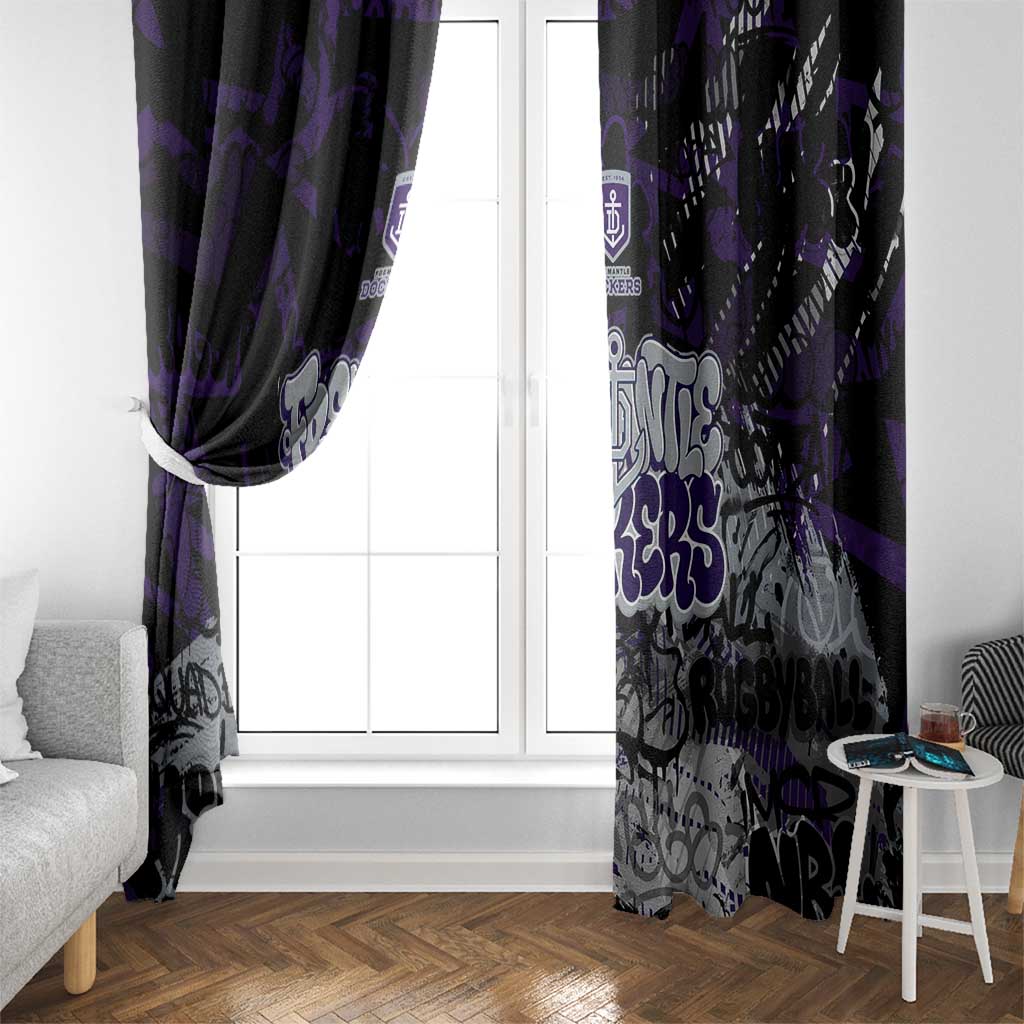 Fremantle Dockers Window Curtain Urban Graffiti Street Art - Bold Abstract Spray Paint