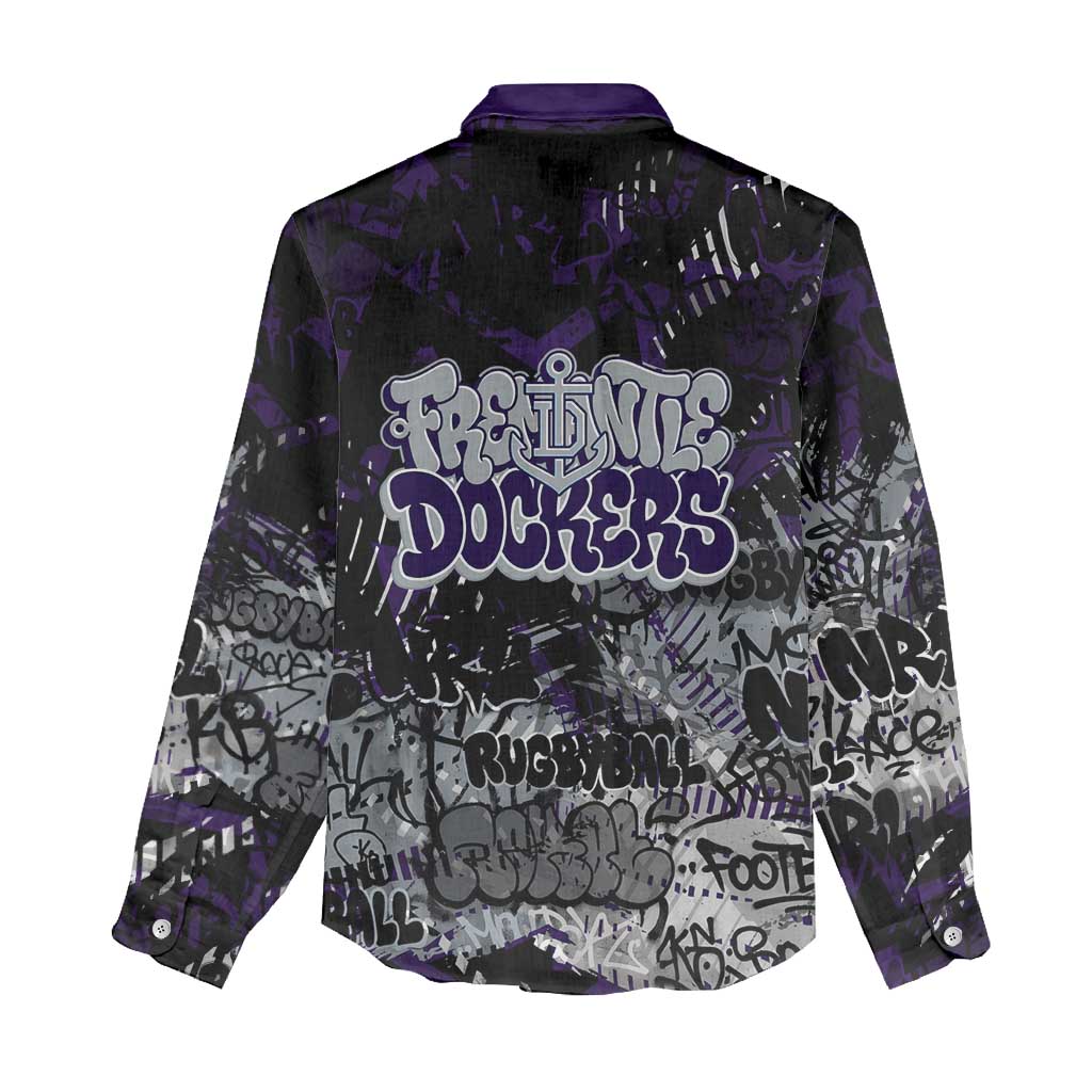 Fremantle Dockers Women Casual Shirt Urban Graffiti Street Art - Bold Abstract Spray Paint