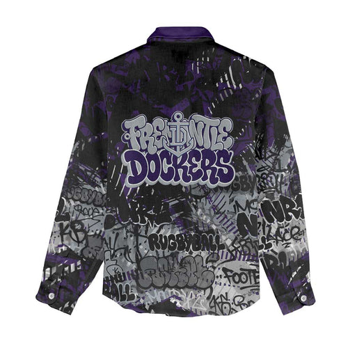 Fremantle Dockers Women Casual Shirt Urban Graffiti Street Art - Bold Abstract Spray Paint
